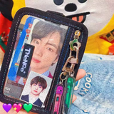 Kpop Black Glitter Jelly Clear Short Wallet Photocard Holder