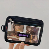 Kpop Black Glitter Jelly Clear Short Wallet Photocard Holder