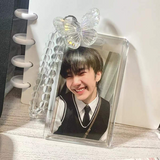 Kpop Acrylic Hard beaded Photocard Holder Keychain Butterfly Pendant