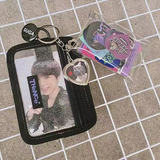 Kpop Black Glitter Jelly Clear Short Wallet Photocard Holder