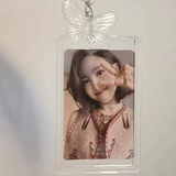 Kpop Acrylic Hard beaded Photocard Holder Keychain Butterfly Pendant