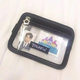 Kpop Black Glitter Jelly Clear Short Wallet Photocard Holder