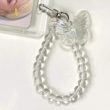 Kpop Acrylic Hard beaded Photocard Holder Keychain Butterfly Pendant