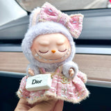 Labubu Clothes Chanel Pink Dress + Bow + Bag