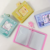 Cute Sarino Heart Photocard Collect Book with Pendant ID Badge Kuromi Melody Cinnamoroll Hello Kitty Pompompurin