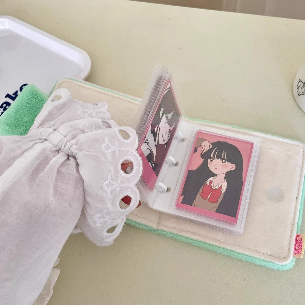 Kpop Photocard Binder Mini Binder Cute Plush PC Holder Pink House 06