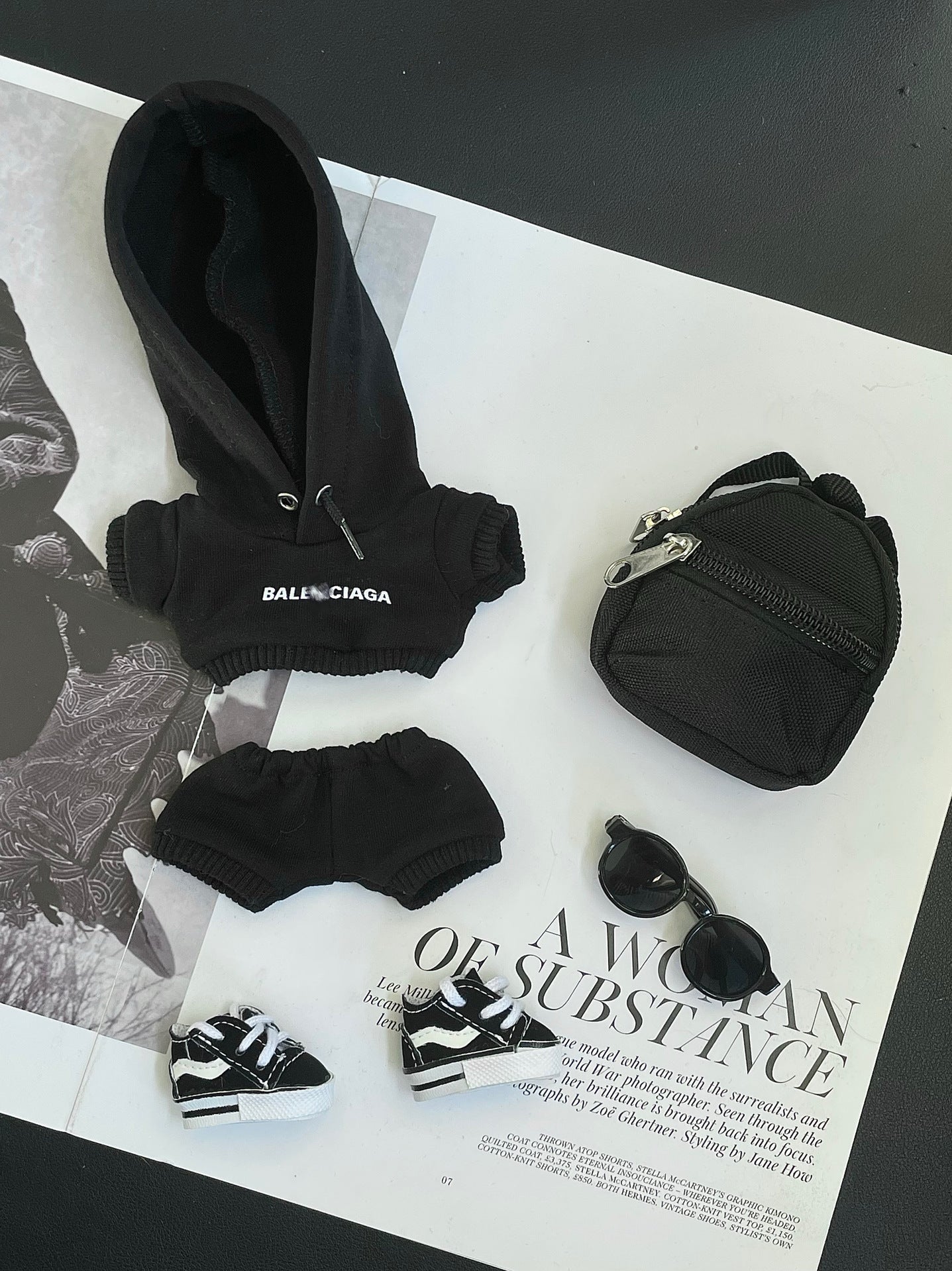 Labubu Balenciaga 5pcs Outfit Set Black