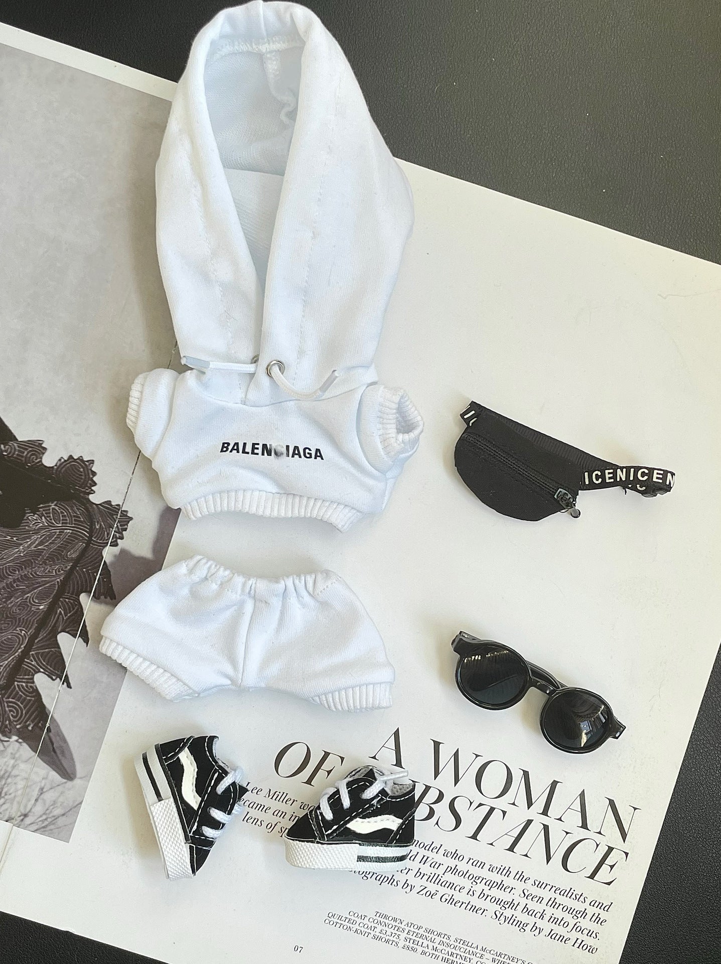 Labubu Balenciaga 5pcs Outfit Set White