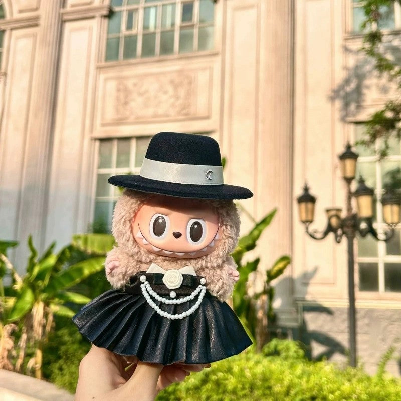 Labubu Clothes Chanel jennie black white dress