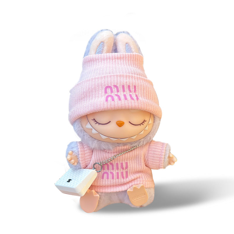 Labubu MIUMIU Style Pink Top with Chanel Bag
