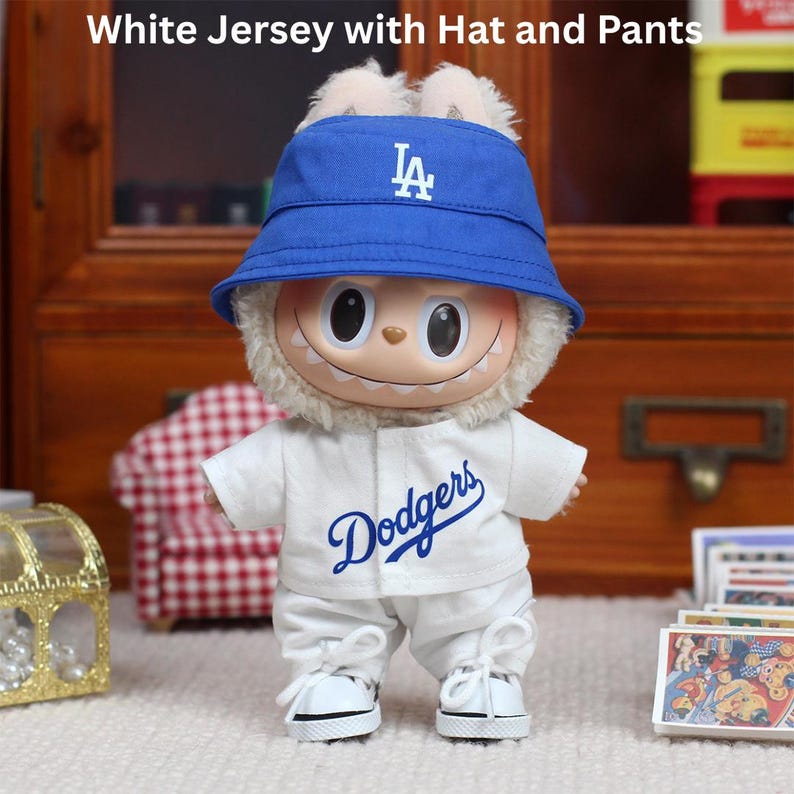 Labubu Dodgers Jersey with White Jersey