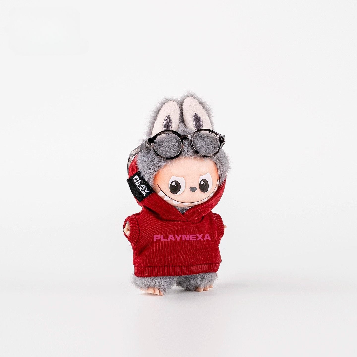 mini labubu 4.0 clothes hoodie red