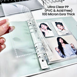 A5 Standard Binder Pages 2 Photocard 3 inch +1 Postcard 5 inch 100 micron 100 Micron Thick | High Definition (Pack of 10)