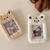 Cute Bear Bunny Tiger Plush KPop Keychain Photocard Holder