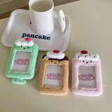 Cute Fluffy Plush Dessert Cake Kpop Photocard with KeyChain