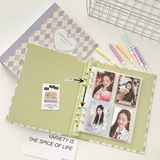 Retro Diamond Hard Cover Kpop Photocard Binder 6 Ring Planner featured
