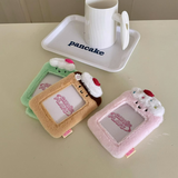 Cute Fluffy Plush Dessert Cake Kpop Photocard with KeyChain