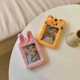 Cute Bear Bunny Tiger Plush KPop Keychain Photocard Holder