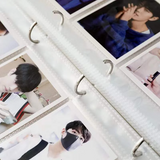 Kpop B5 Leather Large Photocard Binder 3 ring White Blue Pink Violet