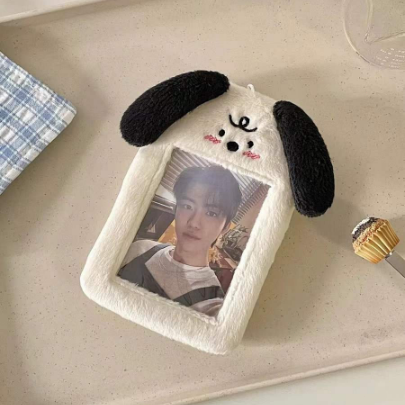 Cute Corgi Dog Plush KPop Photocard Holder keychain Name Badge Holder