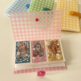 A6 3 Pocket Checker Pastel Photocard Collect Book Binder