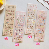 Cute Sticker KPop Polco Holographic  Sticker Glitter Teddy Bunny