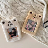 Cute Bear Bunny Tiger Plush KPop Keychain Photocard Holder