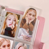 A5 Leather Kpop Photocard Binder with Side Pockets+20 Refill Pages Pocket