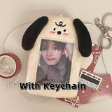 Cute Corgi Dog Plush KPop Photocard Holder keychain Name Badge Holder