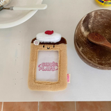 Cute Fluffy Plush Dessert Cake Kpop Photocard with KeyChain