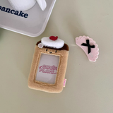 Cute Fluffy Plush Dessert Cake Kpop Photocard with KeyChain