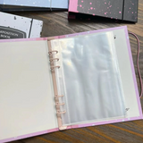 A5 Composition Binder Hardcover Kpop Photocard Binder 6 Ring Planner