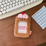 Cute Fluffy Plush Dessert Cake Kpop Photocard with KeyChain