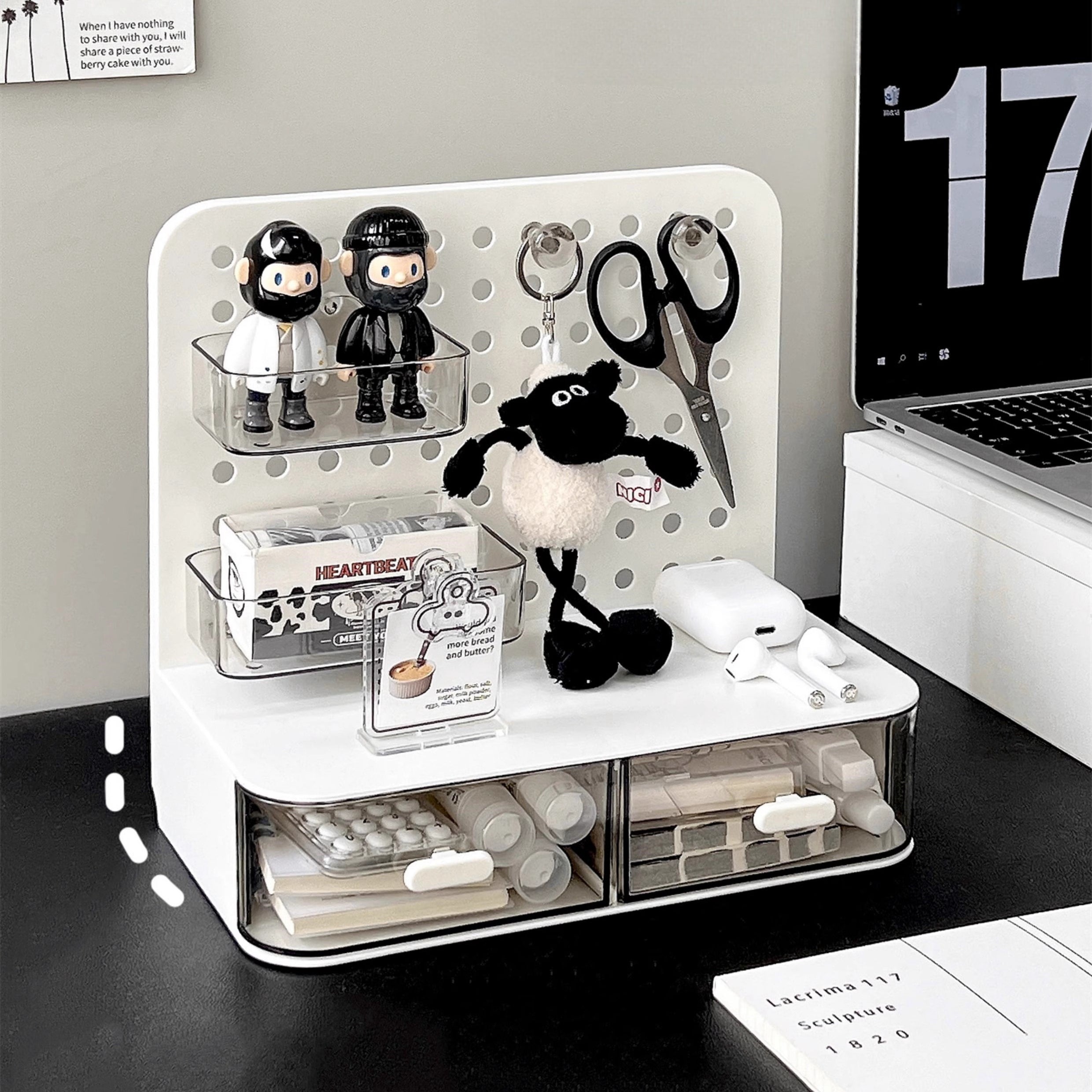 Multi-functional Mini Pegboard Desk Organizer