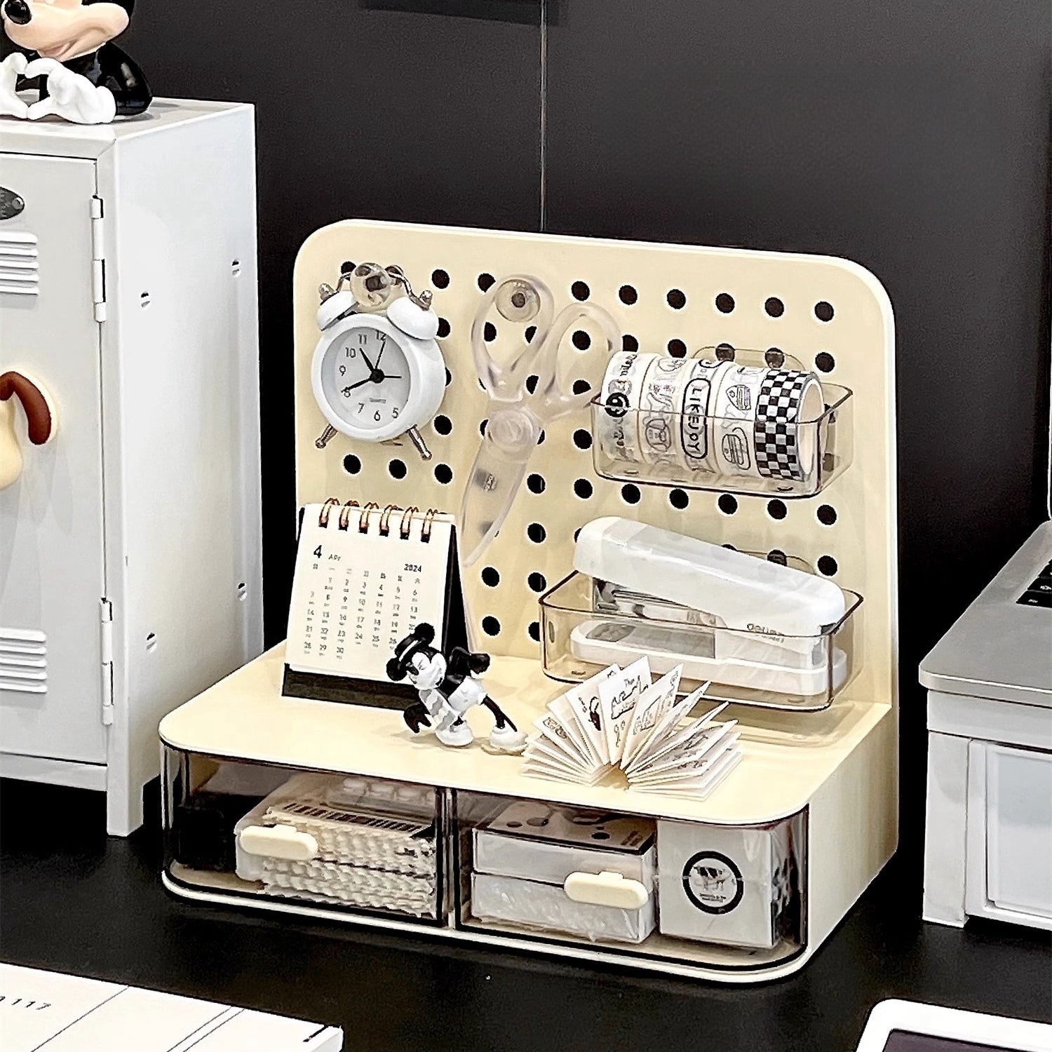 Multi-functional Mini Pegboard Desk Organizer