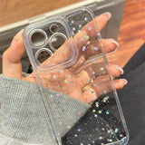 Clear Glitter Starry Jelly Kpop Phone Case iPhone 16 Pro Max