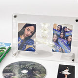 KPOP Acrylic Display Frame Photocard Holder with Ribbon Bow Magnetic Desktop Holder