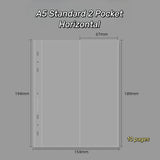 A5 Slim Standard Wide 7 Hole Clear Kpop Photocard 4 Pocket 2 Pocket 1 Pocket Kpop Postcard Binder Pages