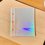 A7 3 ring Mini Kpop Photocard Binder Holographic Refill Pages Inserts