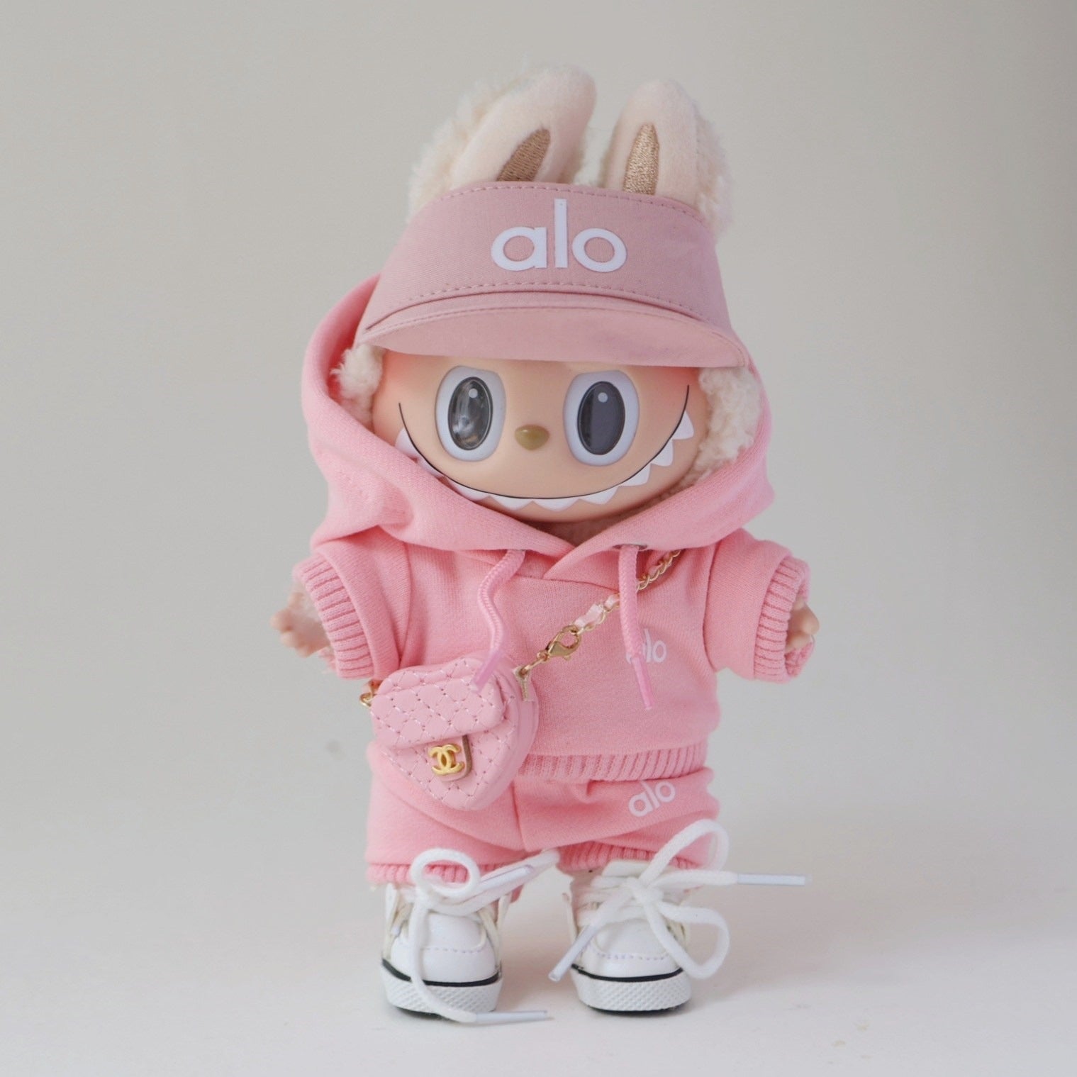 Alo Labubu Outfit Pink with shoes and bag