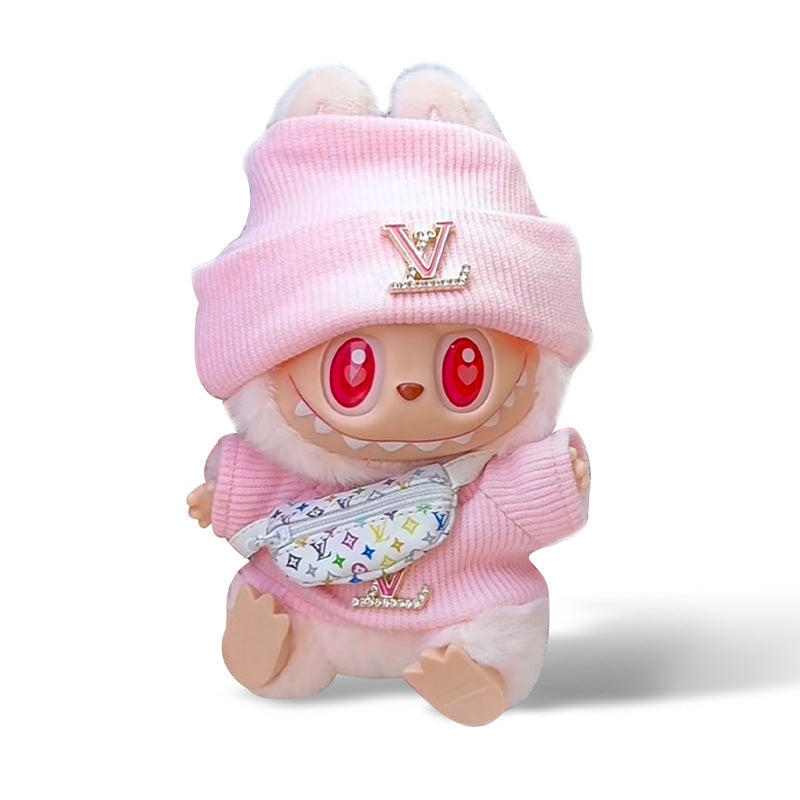 Labubu Clothes LV Outfit Set with LV Bag and Beanie