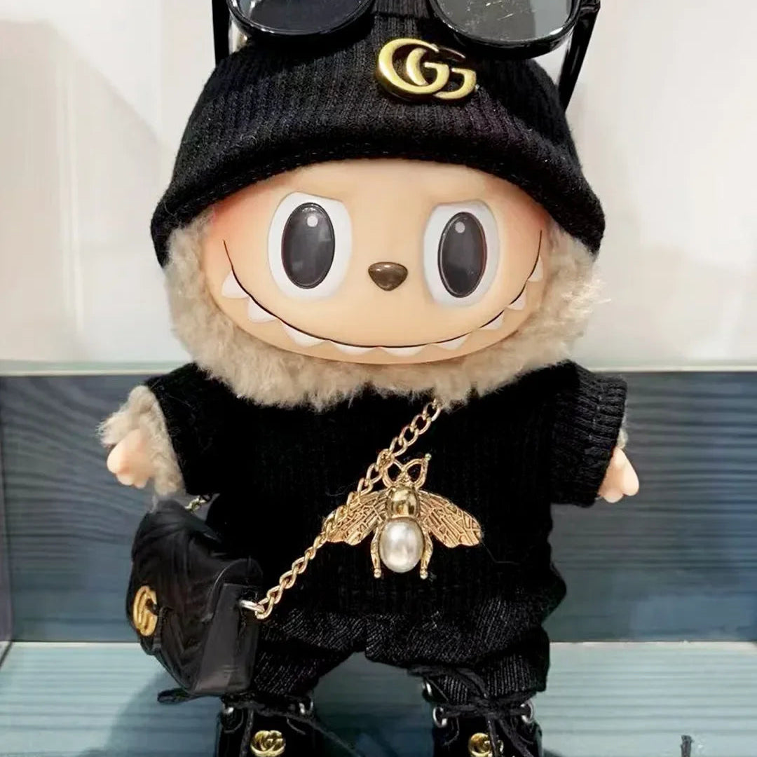 LABUBU Clothes Gucci Black Sweater Outfit Set
