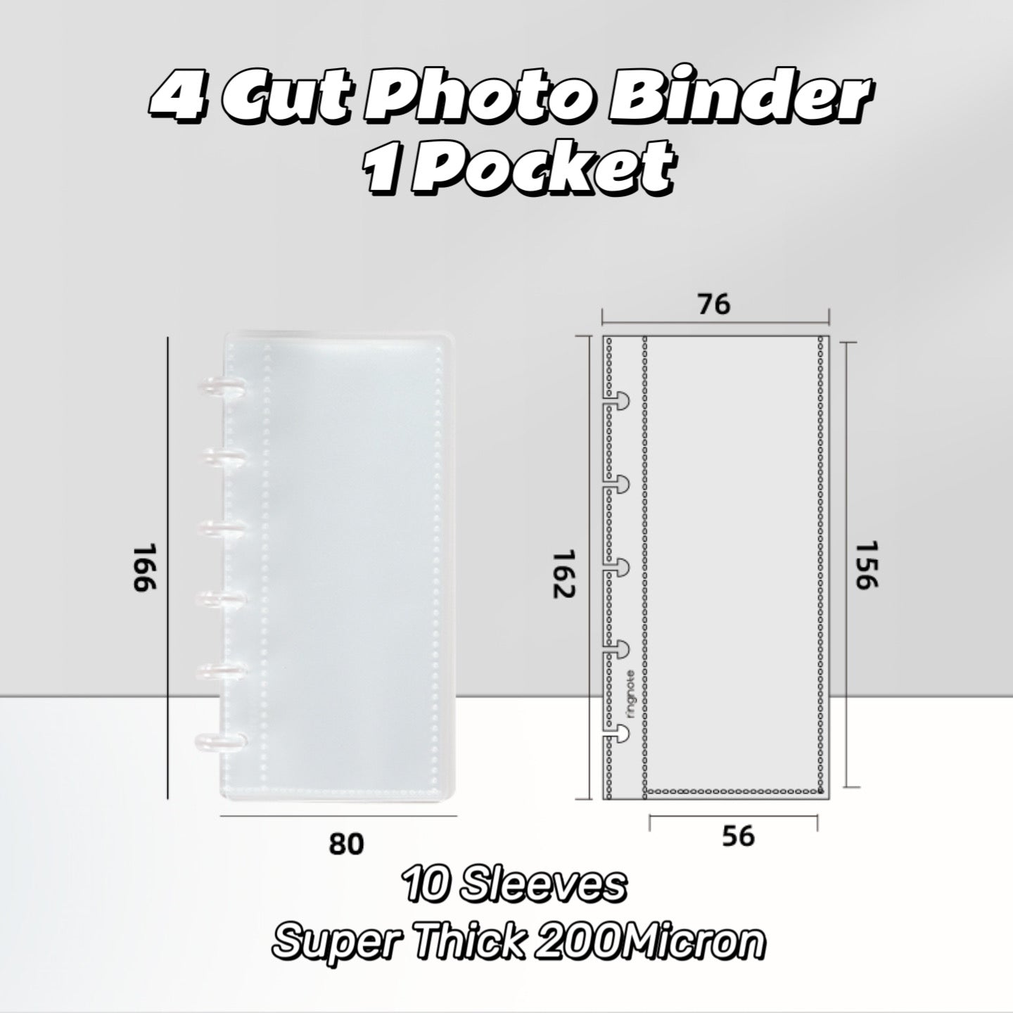 Kpop Photocard Binder Collect Book Life 4 cut Strip Refill Pages One pocket