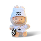 Labubu Clothes Chanel White Top + White hat + Bag