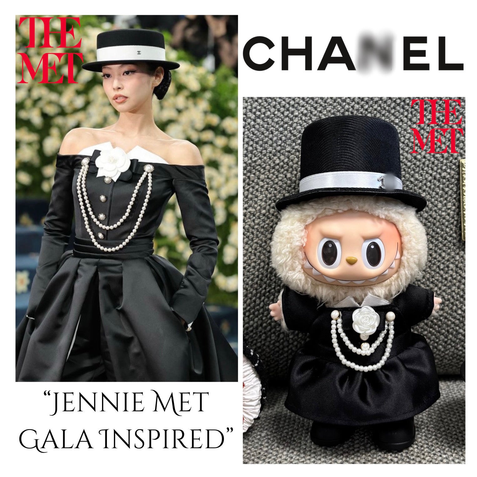 Labubu Clothes Chanel jennie met gala look