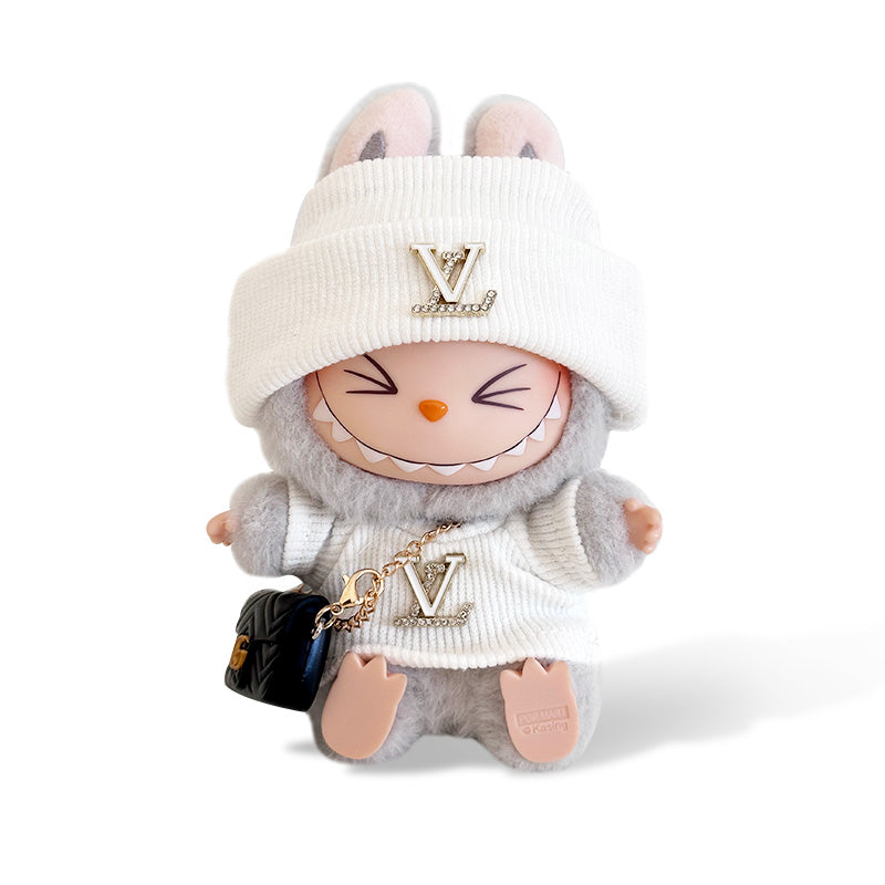Labubu Clothes Louis Vuitton outfit set with bag