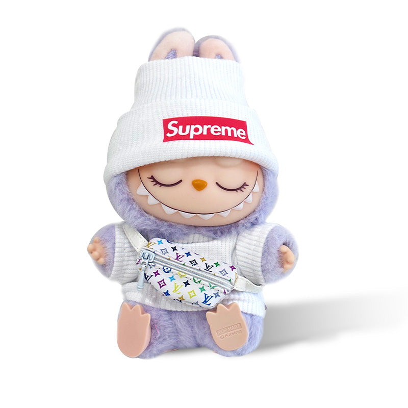 Labubu Clothes LV x Supreme Beanie 3pcs Outfit Set