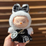 Labubu Clothes Louis Vuitton Dress Black with Bag 