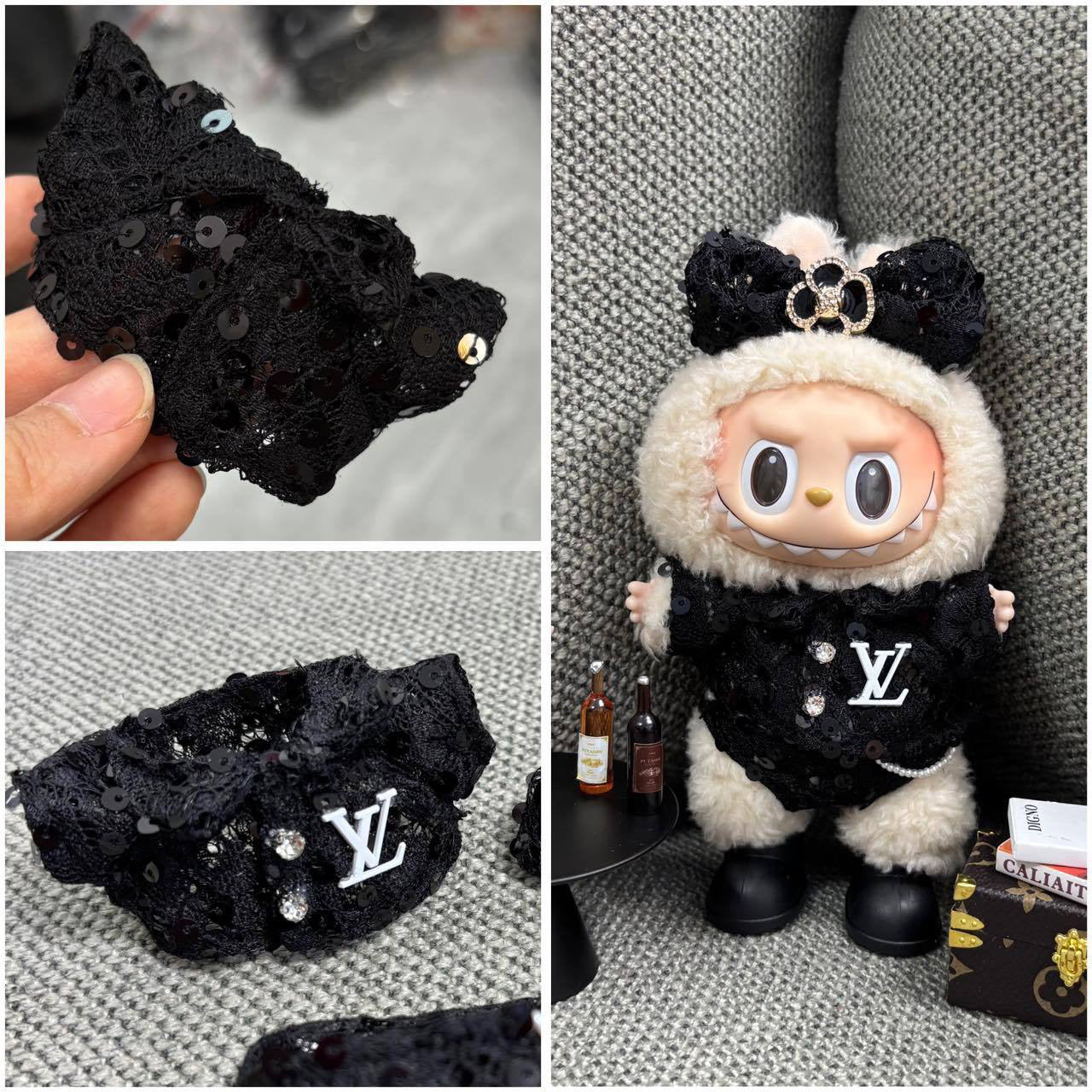 Labubu Clothes Louis Vuitton Lisa Met Gala Look Celebrity 3PCS Outfit Set