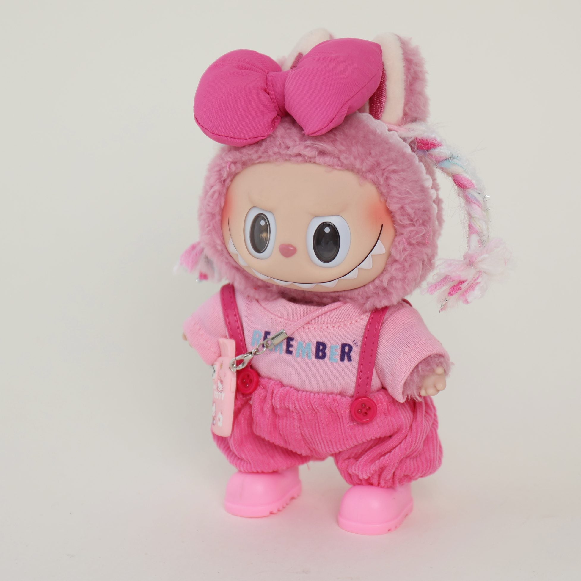 Labubu Clothes Pink with phone